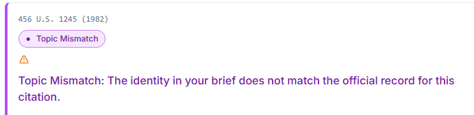 GhostCite showing a citation mismatch